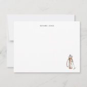 Eenvoudige Waterverf golftas gepersonaliseerd Bedankkaart (Voorkant)