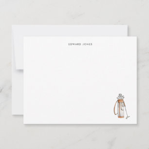 Eenvoudige Waterverf golftas gepersonaliseerd Bedankkaart