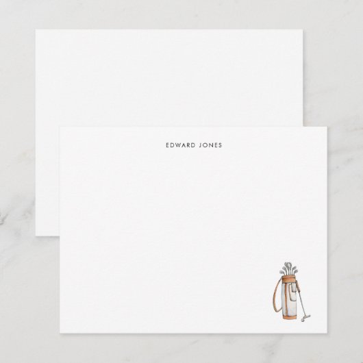 Eenvoudige Waterverf golftas gepersonaliseerd Bedankkaart (Voorkant / Achterkant)