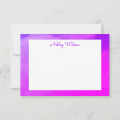 Eenvoudige waterverf gradient paarse handgeschreve bedankkaart (Voorkant)