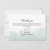 Eenvoudige Waterverf Green Wash begrafenis Bedankkaart (Voorkant)