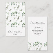 Eenvoudige Waterverf Greenery Botanical Visitekaartje (Voorkant / Achterkant)