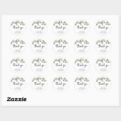 Eenvoudige Waterverf Greenery | Dank u Baby shower Ronde Sticker (Vel)