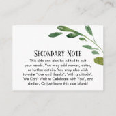 Eenvoudige Waterverf Greenery DIY Custom Wedding Informatiekaartje (Achterkant)