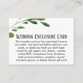 Eenvoudige Waterverf Greenery DIY Custom Wedding Informatiekaartje (Voorkant)