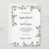 Eenvoudige Waterverf Greenery | Elegant Wedding Kaart (Voorkant)