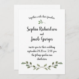 Eenvoudige Waterverf Greenery en Manuscript | Wedd Kaart