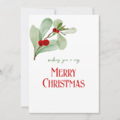 Eenvoudige Waterverf Greenery Foto Kerst Feestdagenkaart (Voorkant)