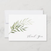 Eenvoudige Waterverf Greenery Funeral Hartelijk da Bedankkaart (Voorkant)