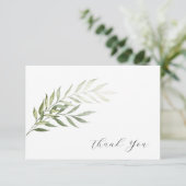 Eenvoudige Waterverf Greenery Funeral Hartelijk da Bedankkaart (Staand voorkant)