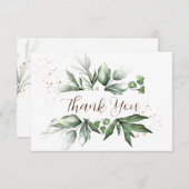 Eenvoudige Waterverf Greenery Gold Splashes Weddin Bedankkaart