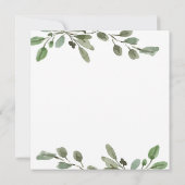 Eenvoudige Waterverf Greenery | Kogelschoen Kaart (Achterkant)