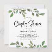 Eenvoudige Waterverf Greenery | Kogelschoen Kaart (Voorkant)