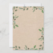 Eenvoudige Waterverf Greenery | Kraft Photo Weddin Kaart (Achterkant)