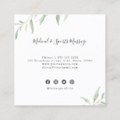 Eenvoudige Waterverf Greenery Massage Therapist Vierkante Visitekaartje (Achterkant)