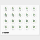 Eenvoudige Waterverf Greenery-monogram Ronde Sticker (Vel)