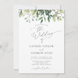 Eenvoudige Waterverf Greenery Wedding Uitnodiging
