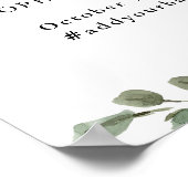 Eenvoudige Waterverf Greenery | Welkom bruiloft Poster (Hoek)