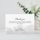 Eenvoudige Waterverf Grey Wash begrafenis Bedankkaart (Staand voorkant)