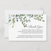 Eenvoudige Waterverf groen begrafenis dank u Bedankkaart (Voorkant)
