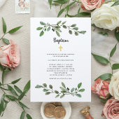 Eenvoudige Waterverf groen en goud | doop Kaart