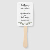 Eenvoudige Waterverf groen en script | Bruiloft Handwaaier (Voorkant)