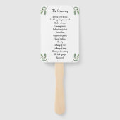 Eenvoudige Waterverf groen en script | Bruiloft Handwaaier (Achterkant)