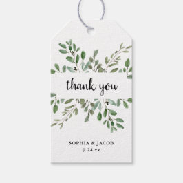 Eenvoudige Waterverf groen en script Cadeaulabel