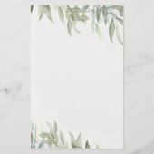 Eenvoudige waterverf groene bladeren gepersonalise briefpapier (Achterkant)