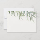 Eenvoudige waterverf groene bladeren gepersonalise notitiekaartje (Achterkant)
