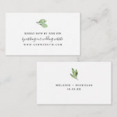 Eenvoudige waterverf groene bruiloft RSVP online Informatiekaartje (Voorkant / Achterkant)