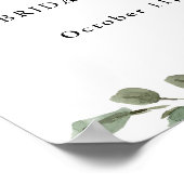 Eenvoudige Waterverf Groene Planten | Bruiloft Ont Poster (Hoek)