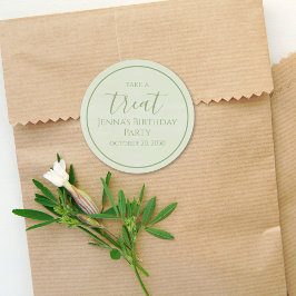 Eenvoudige Waterverf groene startdag kalligrafie Ronde Sticker