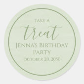 Eenvoudige Waterverf groene startdag kalligrafie Ronde Sticker (Voorkant)