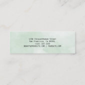 Eenvoudige waterverf groene stylist scripthandteke mini visitekaartje (Achterkant)