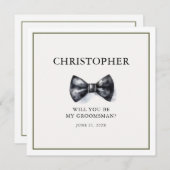 Eenvoudige Waterverf Groomsman Kaart (Voorkant / Achterkant)