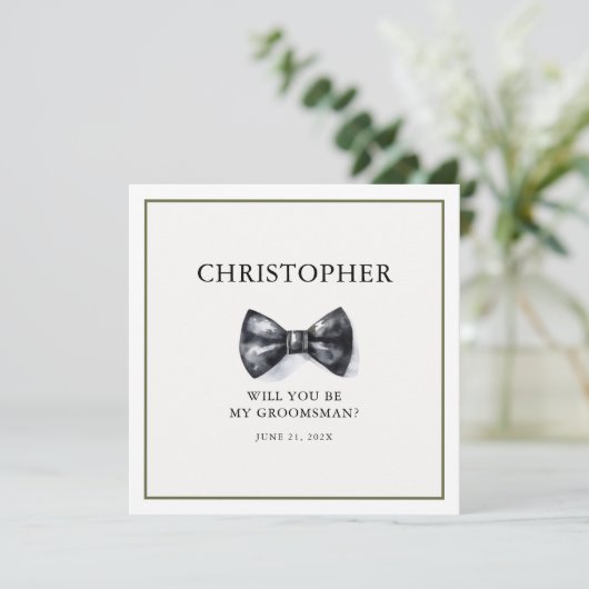 Eenvoudige Waterverf Groomsman Kaart (Staand voorkant)