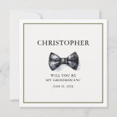 Eenvoudige Waterverf Groomsman Kaart (Voorkant)