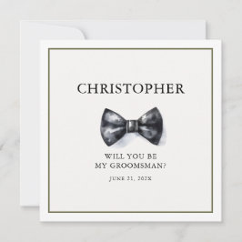 Eenvoudige Waterverf Groomsman Kaart