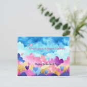 EENVOUDIGE WATERVERF HAND GETROKKEN HARTEN IN DE H FEESTDAGENKAART (Staand voorkant)