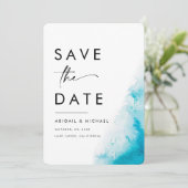 Eenvoudige Waterverf Handgeschreven Opslaan Datum Save The Date (Staand voorkant)