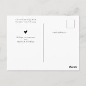 Eenvoudige Waterverf Hart Elegant Script Baby show Briefkaart (Achterkant)