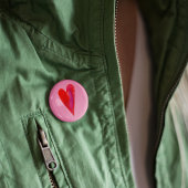 Eenvoudige waterverf hart ronde button 5,7 cm