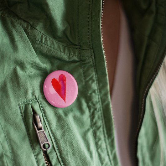 Eenvoudige waterverf hart ronde button 5,7 cm