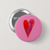 Eenvoudige waterverf hart ronde button 5,7 cm (Voorkant /achterkant)