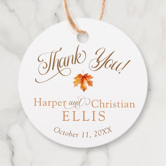 Eenvoudige Waterverf Herfst Leaf Rustieke Herfst b Bedankjes Labels (Achterkant)