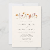 Eenvoudige Waterverf Herfst Wildflower Garden Wedd Kaart (Voorkant)