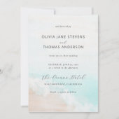 Eenvoudige Waterverf in één bruiloft Kaart (Voorkant)