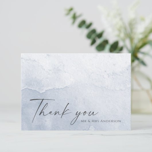 Eenvoudige Waterverf in puin Bedankkaart (Staand voorkant)