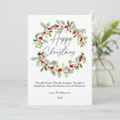 Eenvoudige Waterverf Kerst Beren Plat Design Feestdagenkaart (Staand voorkant)